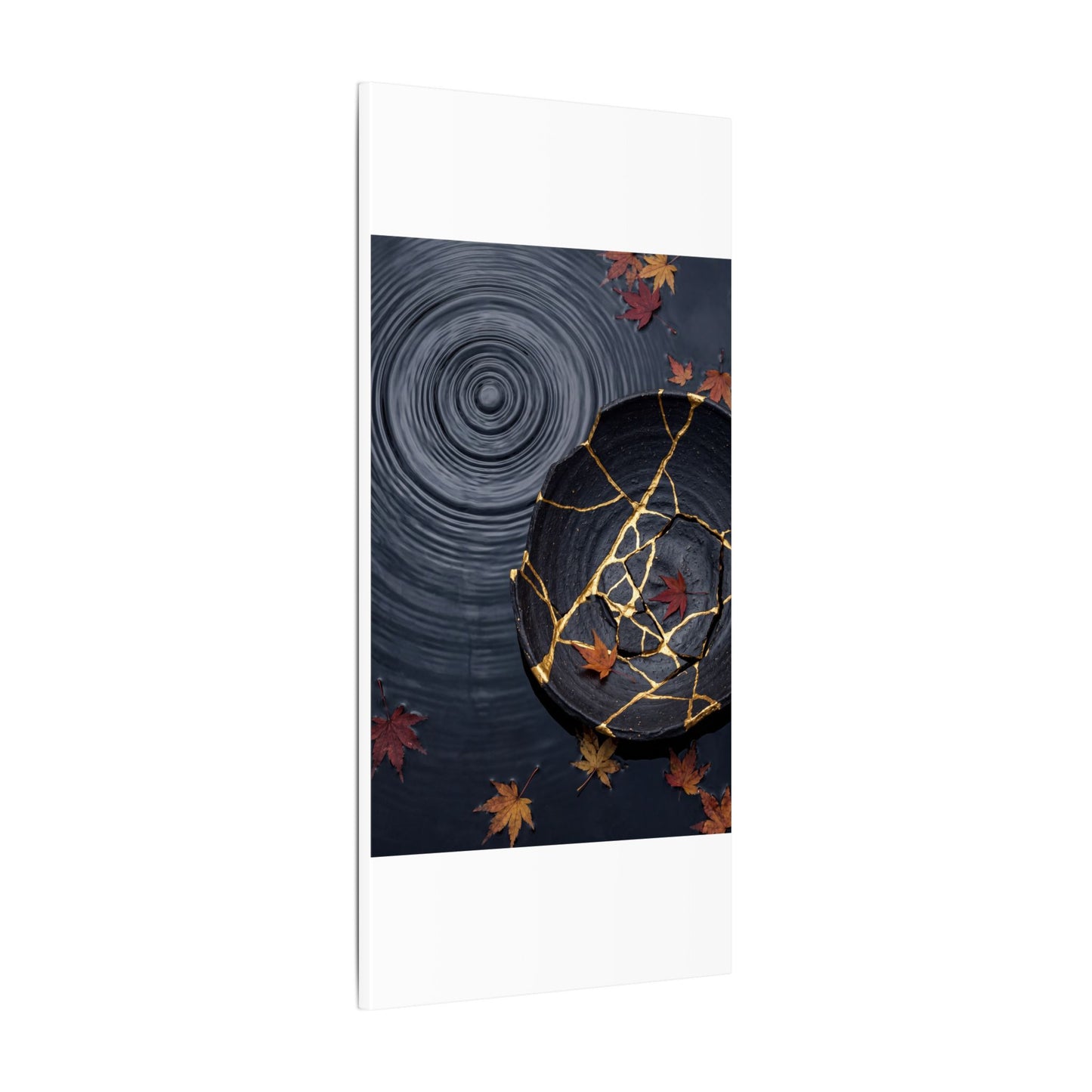 Philosophical Water Ripple Canvas Art - Gold Repair Kintsugi