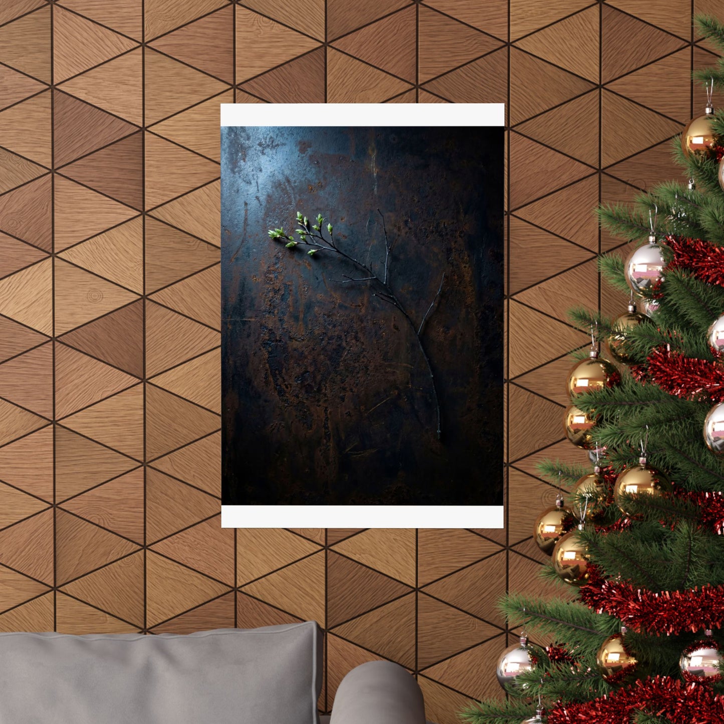 Rust Patina Spring Wall Art Print | Dark Japandi Sophisticated Design