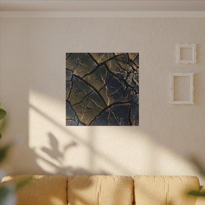 Winter Cracked Earth Moody Minimal Canvas Art | Atmospheric Decor