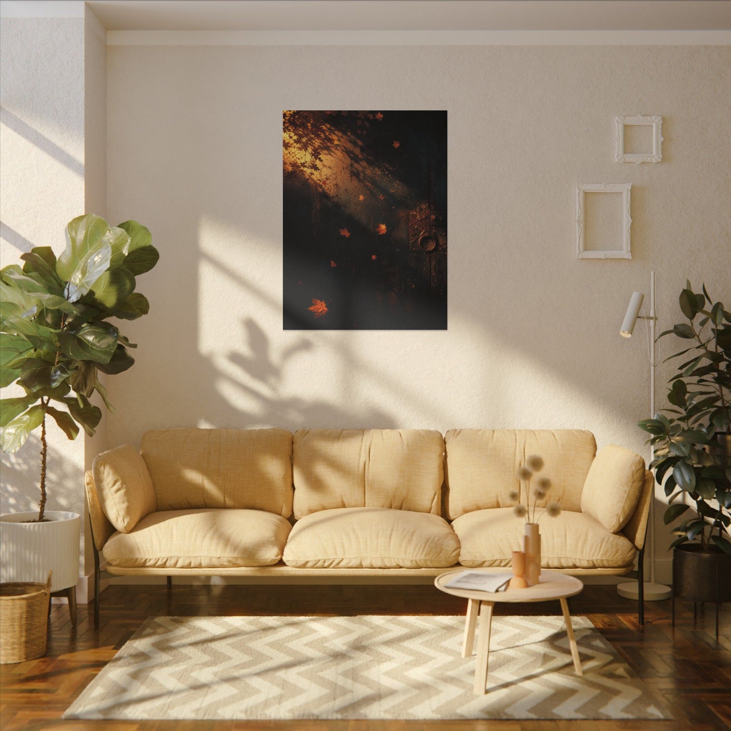 Dark Japandi Rust Patina in Golden Hour | Shadow Zen Canvas Art
