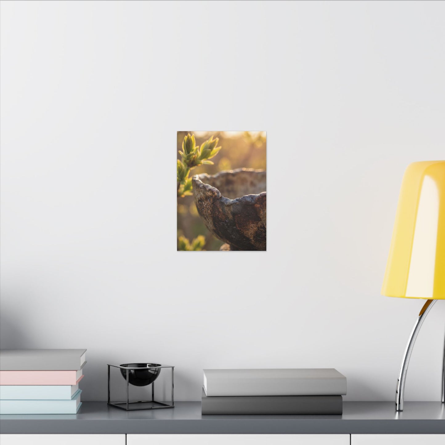 Golden Hour Ceramic Bowl Canvas Art - Dark Japandi Ma