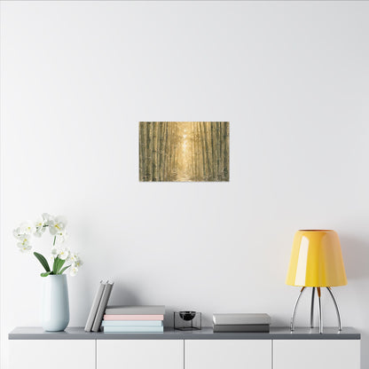 Bamboo Grove Winter Canvas Art | Japandi Elegant Design