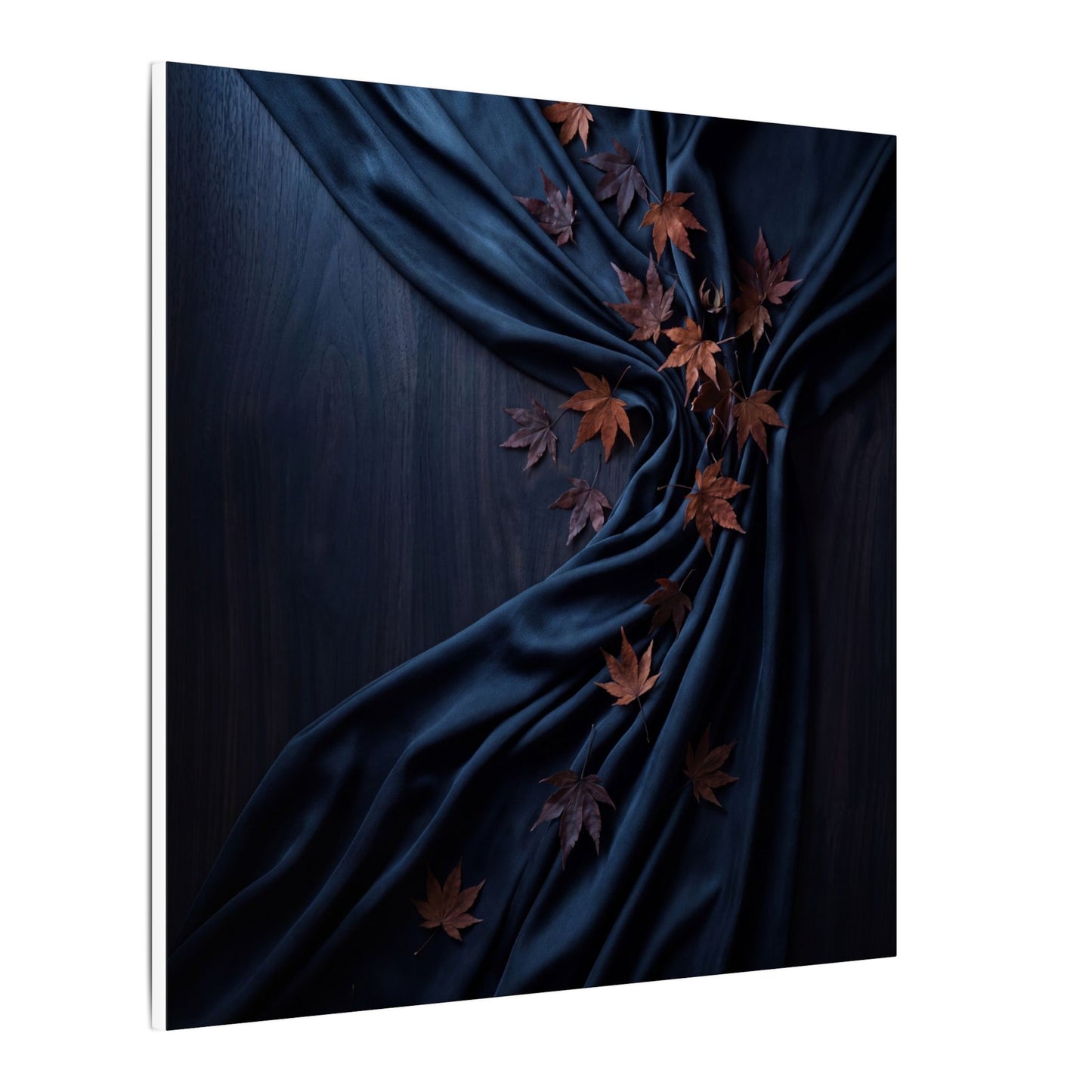 Silk Drape Autumn Canvas Art | Dark Japandi Sophisticated Design