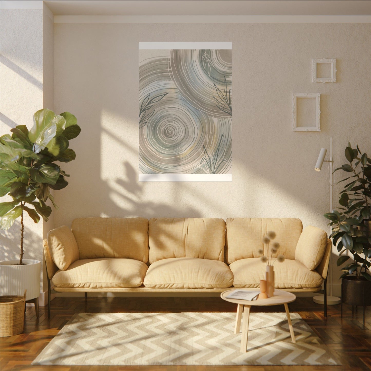 Kanso Water Ripple Canvas Art - Japandi Minimal Line