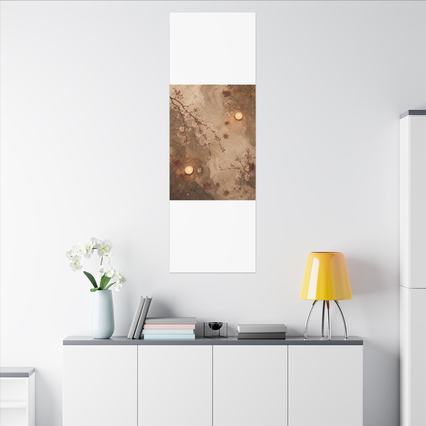 Cherry Blossom Canvas Art | Autumn Japandi Japanese Pattern Art