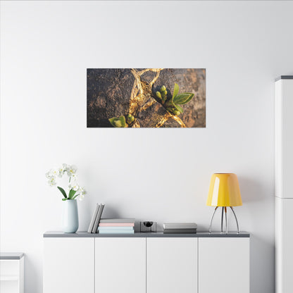 Rust Patina Gold Repair Canvas Art | Resilient Kintsugi Art
