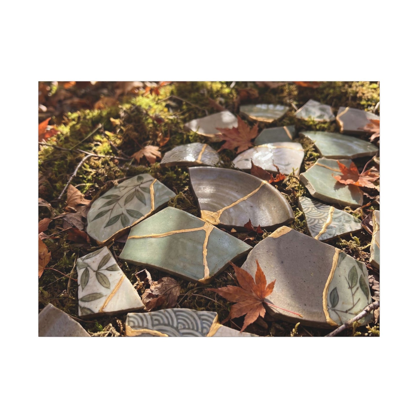 Broken Pottery Japanese Pattern Canvas Art | Elegant Japandi Art