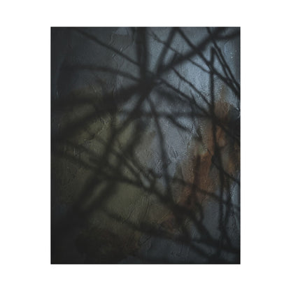 Shadow Play Dark Texture Canvas Art | Sophisticated Dark Japandi Art