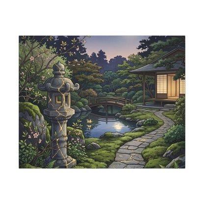 Spring Moonlit Garden Gold Vein Canvas Art | Resilient Decor
