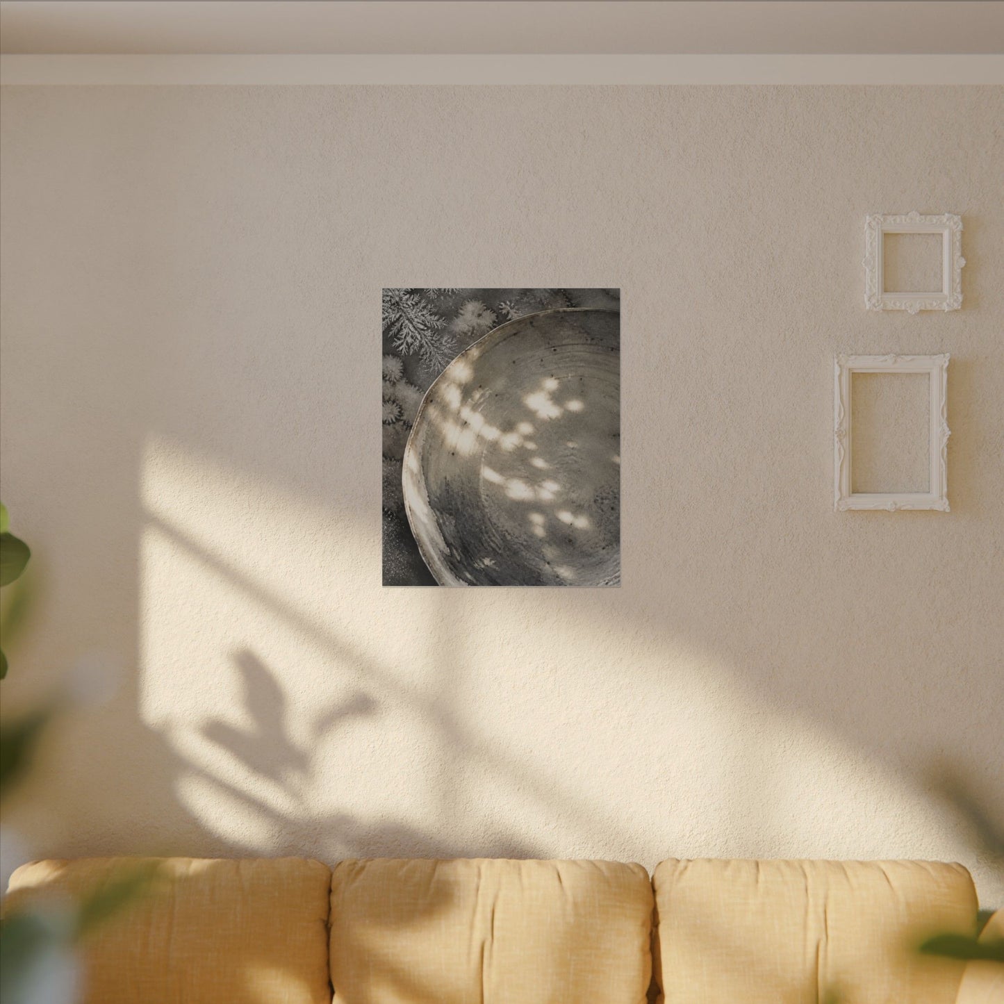 Ceramic Bowl Watercolor Canvas Art | Warm Japandi Art