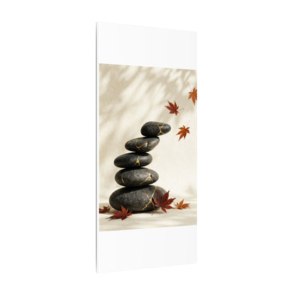 Kintsugi River Stones in Dappled | Crackle Gold Canvas Art