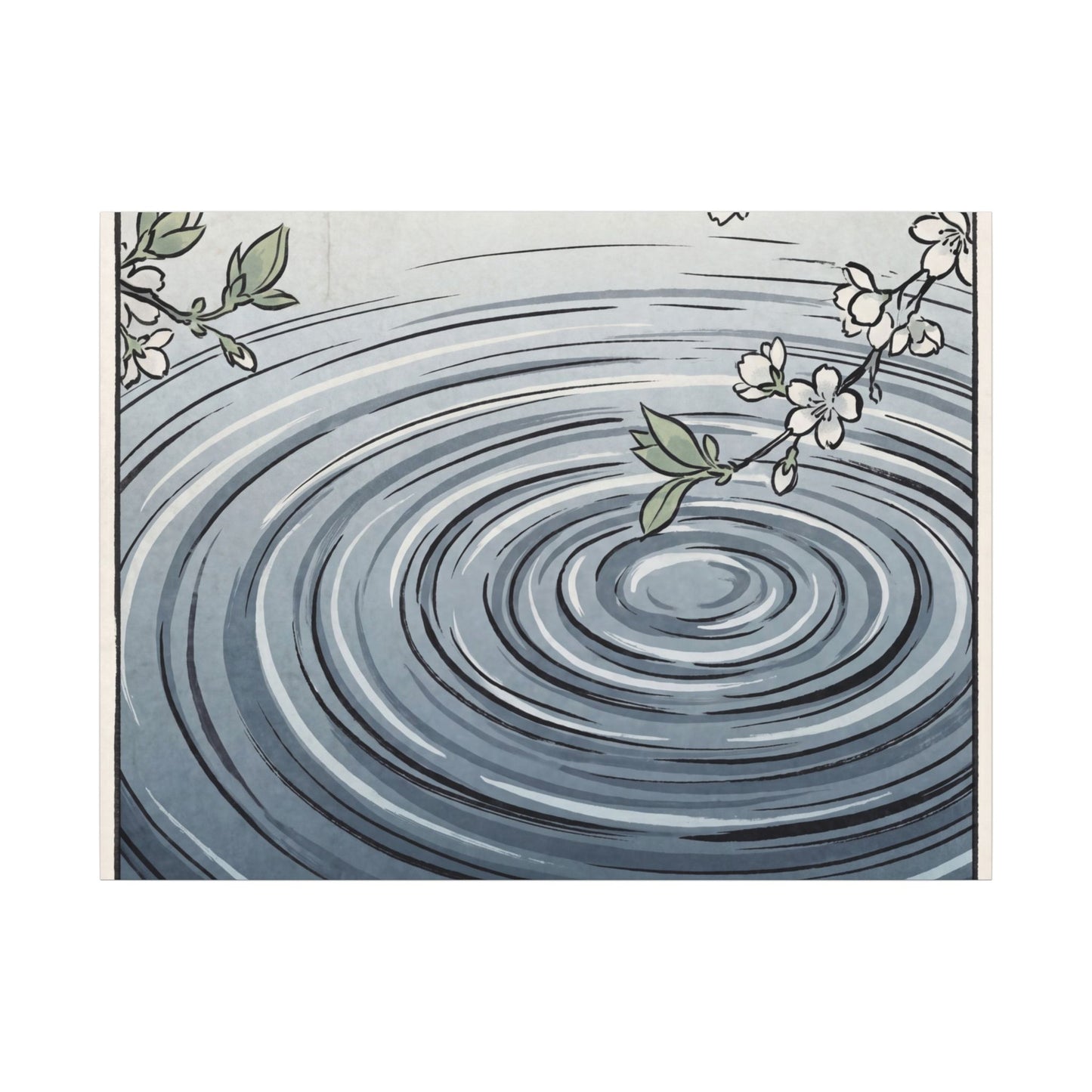 Calm Water Ripple Canvas Art - Ukiyo E Inspired Zen