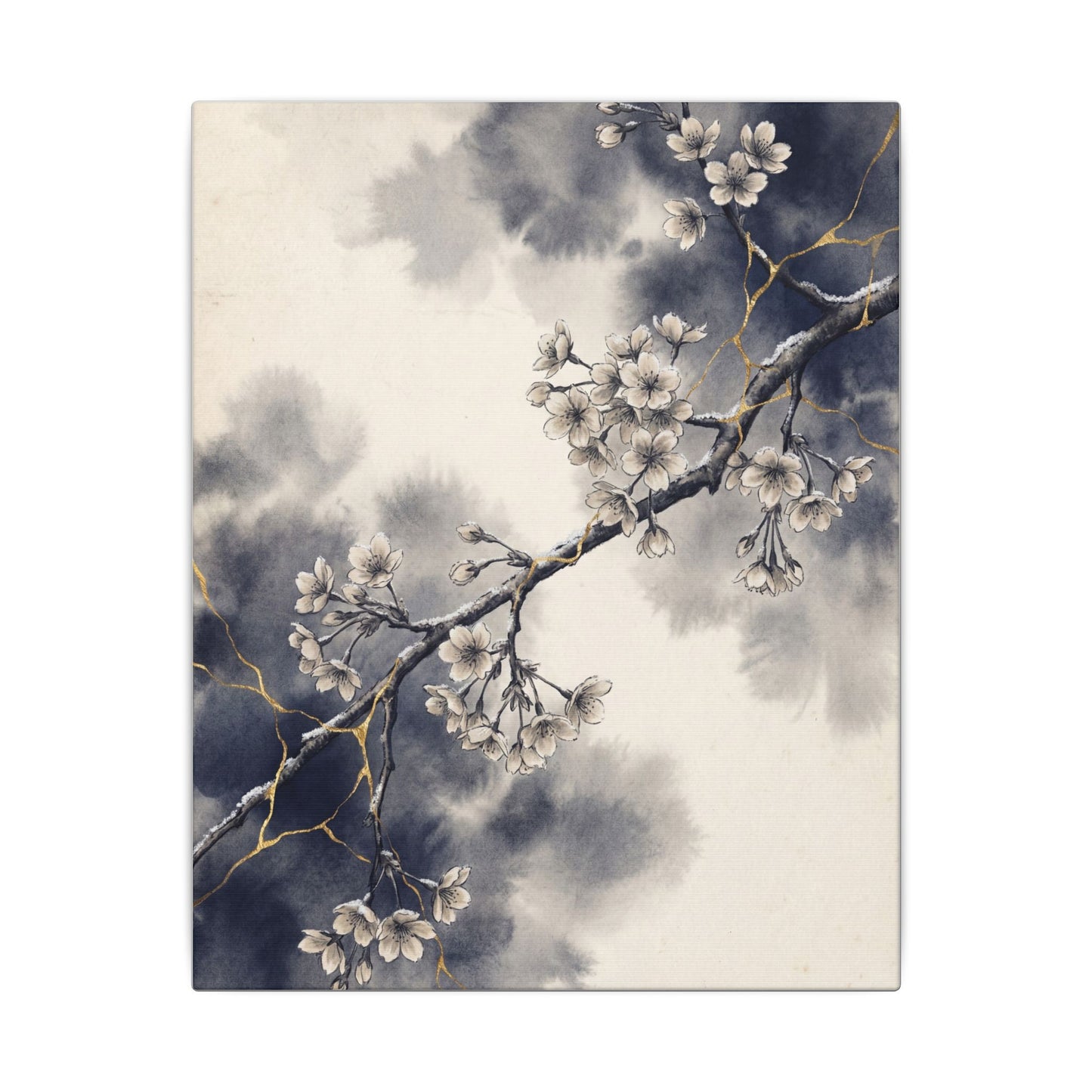 Ma Cherry Blossom Canvas Art - Kintsugi Gold Vein