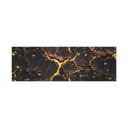 Cracked Earth Moody Minimal Canvas Art | Sophisticated Dark Japandi Art