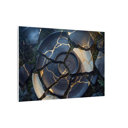 Resilient Broken Pottery Canvas Art - Gold Vein Kintsugi