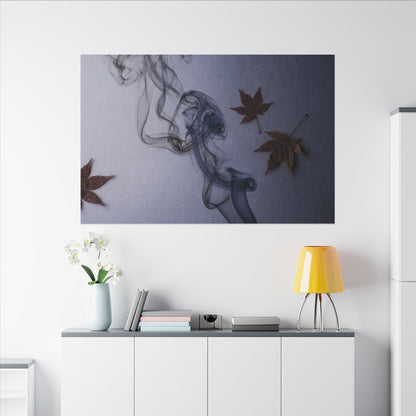 Dark Japandi Incense Smoke in Dawn | Moody Minimal Canvas Art