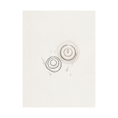 River Stones Minimal Line Wall Art Print | Neutral Japandi Art