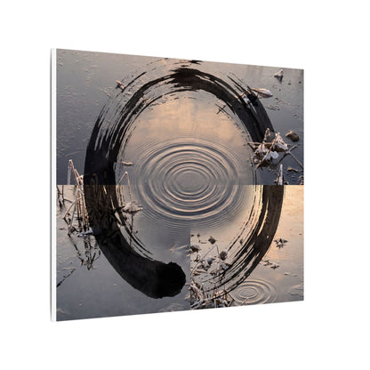 Winter Water Ripple Enso Canvas Art | Tranquil Decor