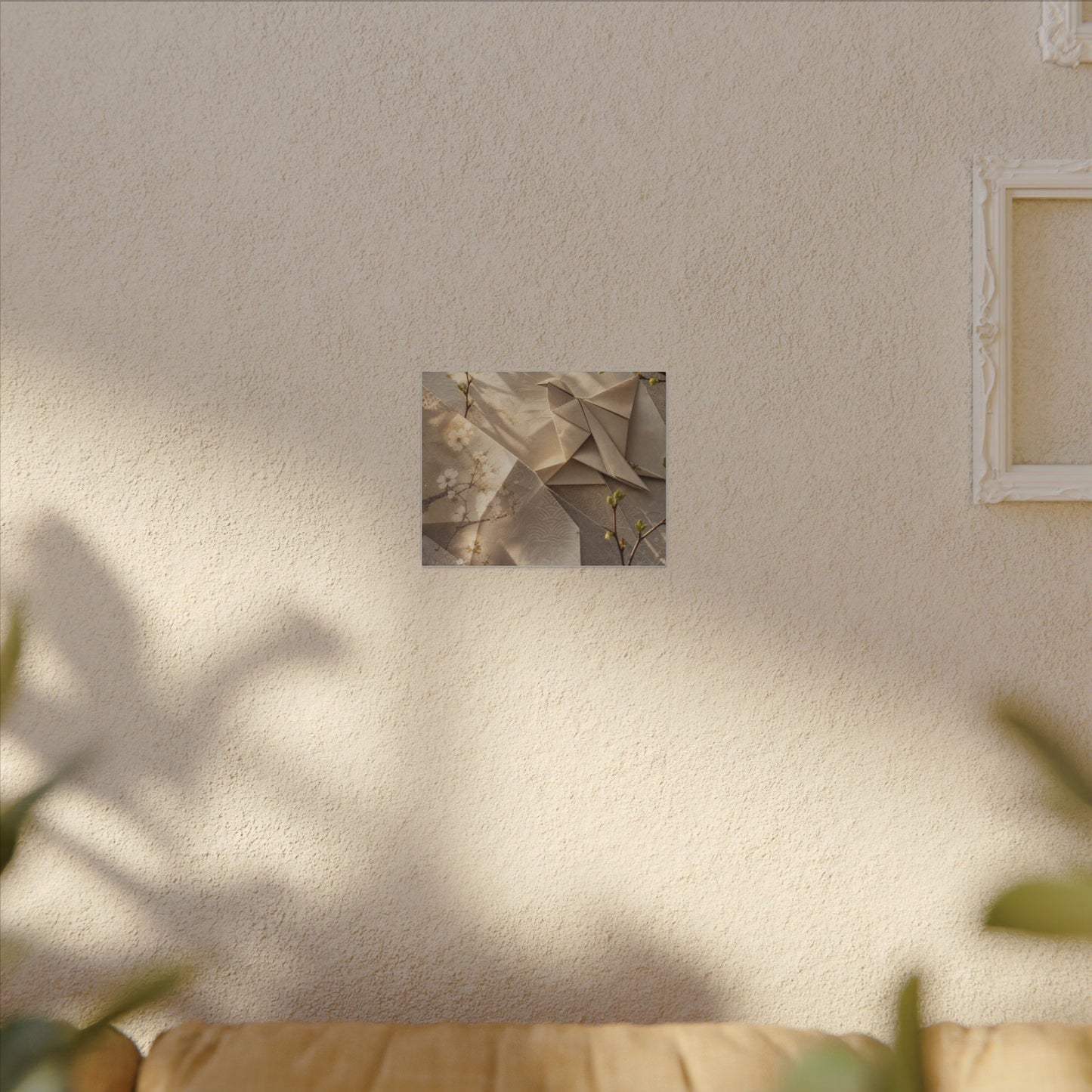 Golden Hour Paper Fold Canvas Art - Japandi Fukinsei