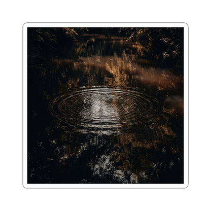 Water Ripple Moody Minimal Sticker | Atmospheric Dark Japandi Art Art Print