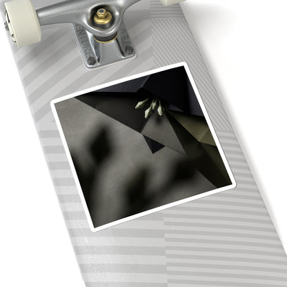 Luxurious Paper Fold Sticker - Moody Minimal Dark Japandi Art Print