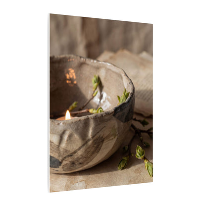 Candlelight Ceramic Bowl Canvas Art - Japandi Ma