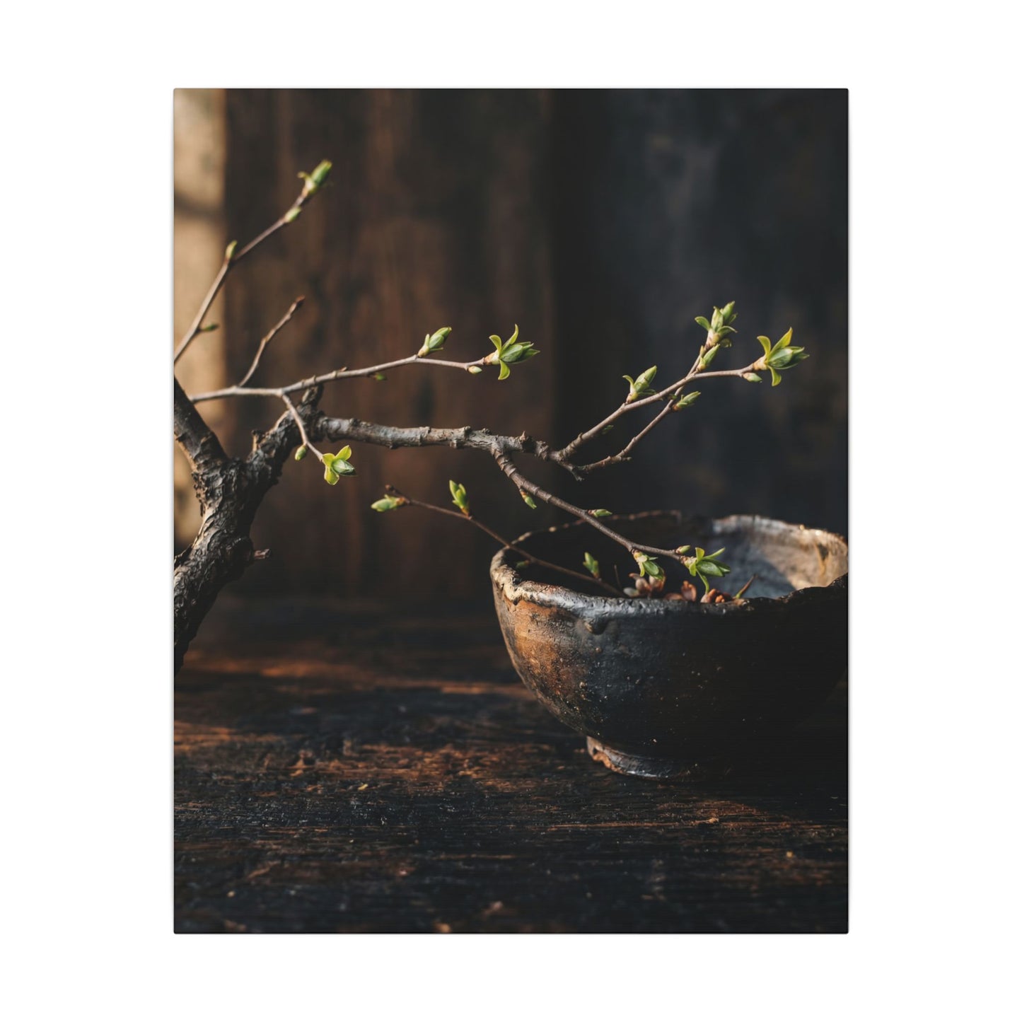 Spring Ceramic Bowl Moody Minimal Canvas Art | Sophisticated Decor