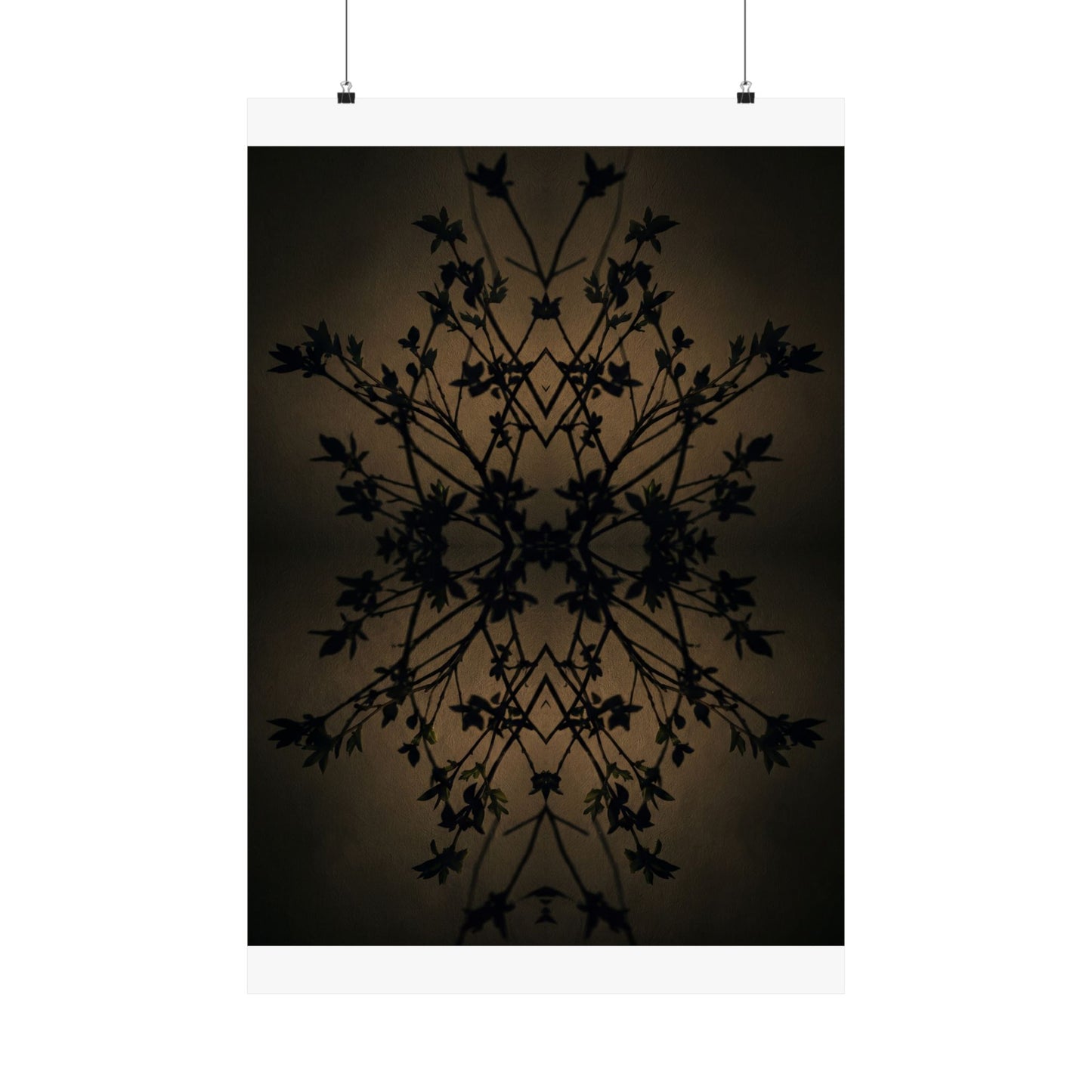 Shadow Play Wall Art Print | Spring Dark Japandi Shadow Zen Art