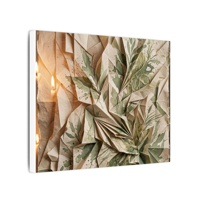 Japandi Paper Fold in Candlelight | Texture Canvas Art