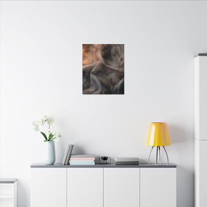 Japandi Silk Drape in Candlelight | Watercolor Canvas Art