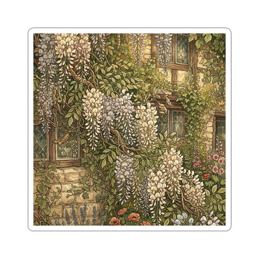 Summer Wisteria Vintage Botanical Sticker | Nostalgic Decor Art Print