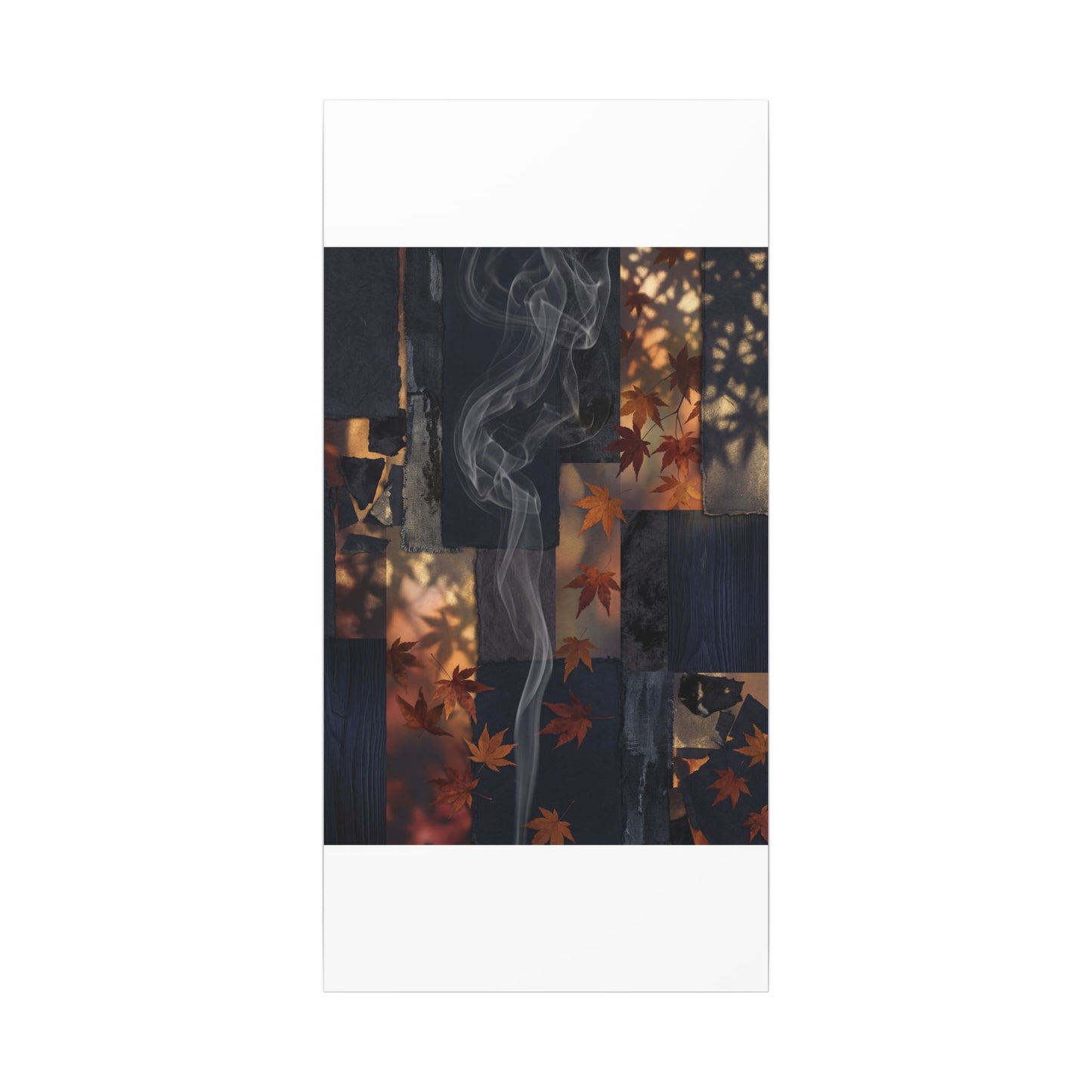 Luxurious Incense Smoke Canvas Art - Dark Texture Dark Japandi Art Print