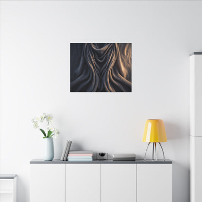 Moody Silk Drape Canvas Art - Shadow Zen Dark Japandi