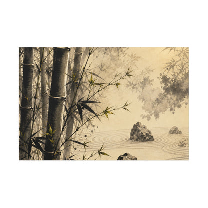 Peaceful Bamboo Grove Canvas Art - Karesansui Zen