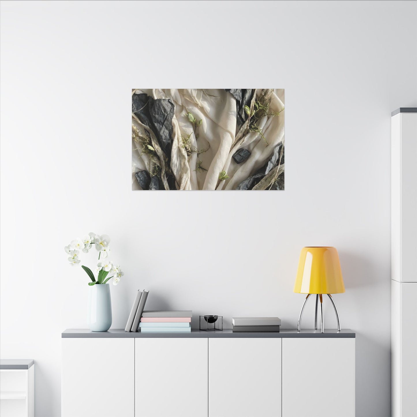 Spring Silk Drape Texture Canvas Art | Warm Decor