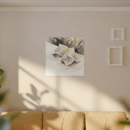 Paper Fold Watercolor Canvas Art | Warm Japandi Art
