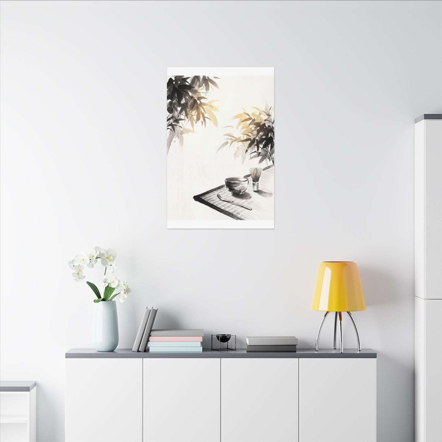 Tea Ceremony Sumi E Canvas Art | Serene Zen Art