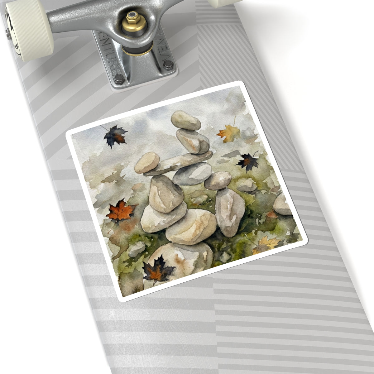 Overcast River Stones Sticker - Japandi Fukinsei