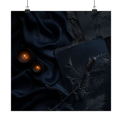 Silk Drape Wall Art Print | Winter Dark Japandi Moody Minimal Art
