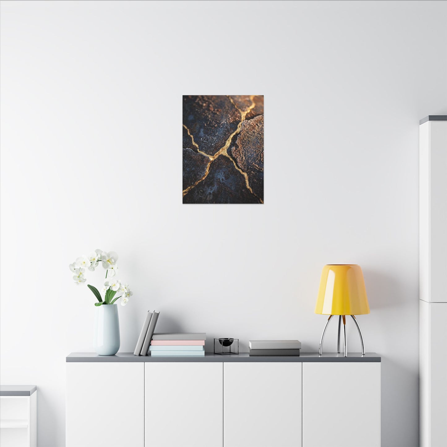 Winter Rust Patina Gold Vein Canvas Art | Resilient Decor