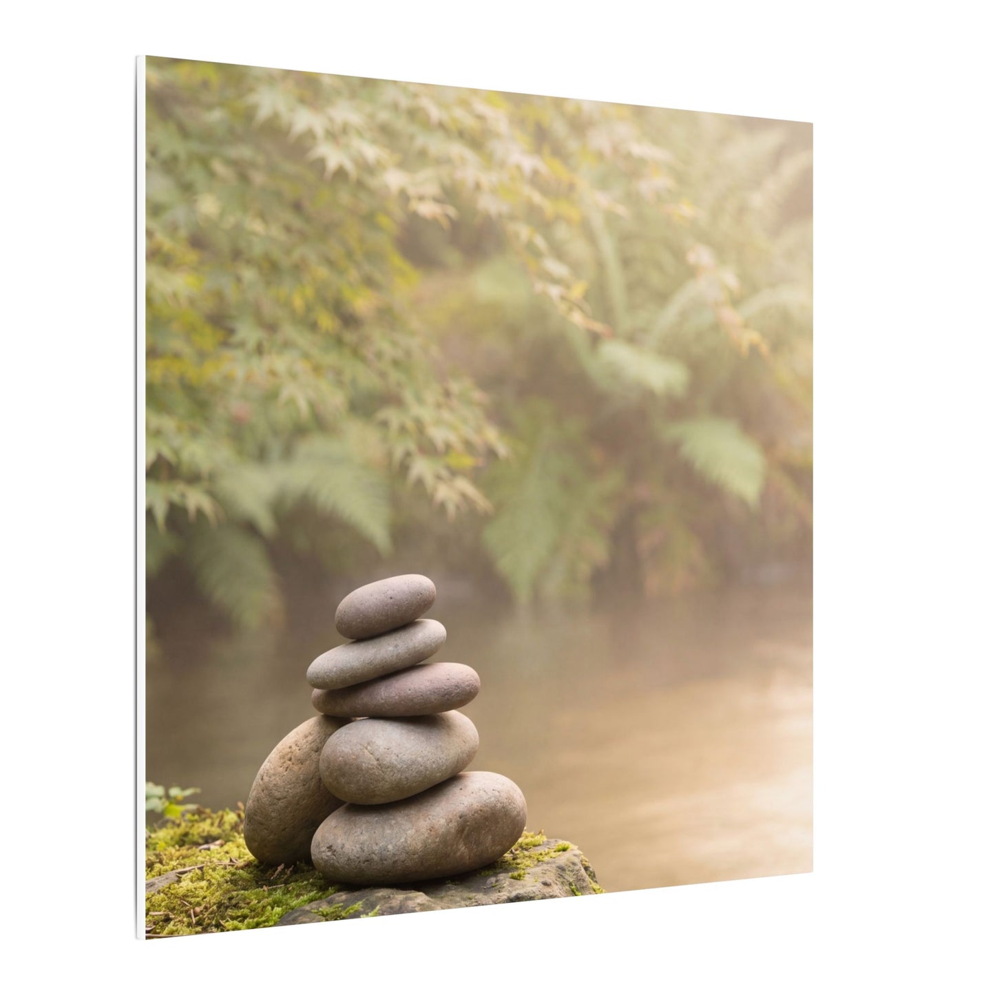 Cozy River Stones Canvas Art - Japanese Pattern Japandi