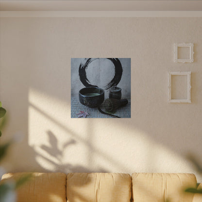 Tea Ceremony Canvas Art | Winter Zen Enso Art
