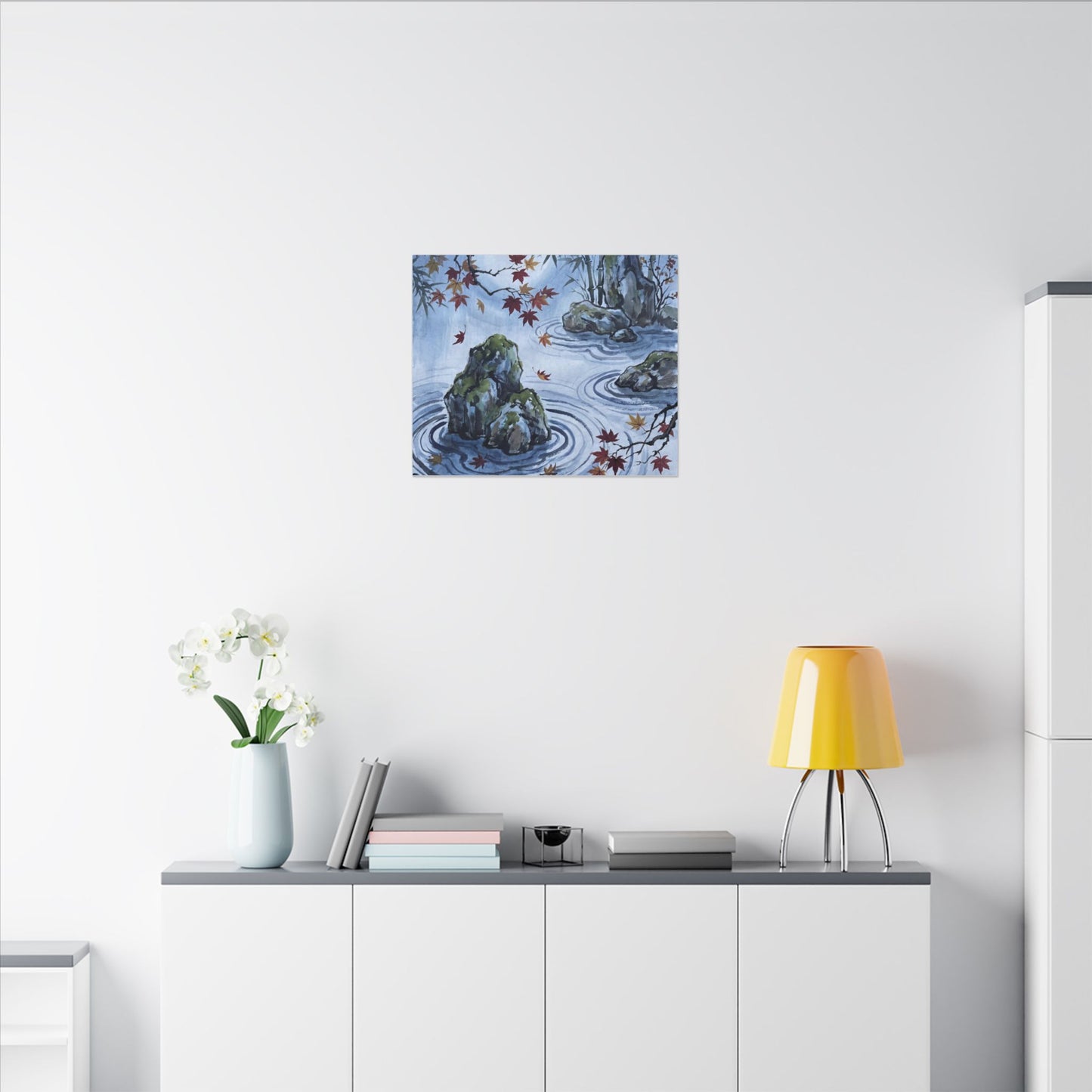 Rock Garden Autumn Canvas Art | Zen Tranquil Design