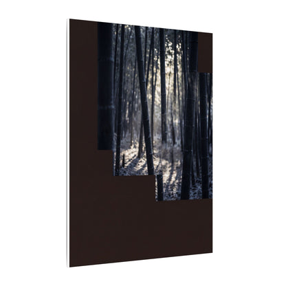 Bamboo Grove Canvas Art | Winter Dark Japandi Moody Minimal Art