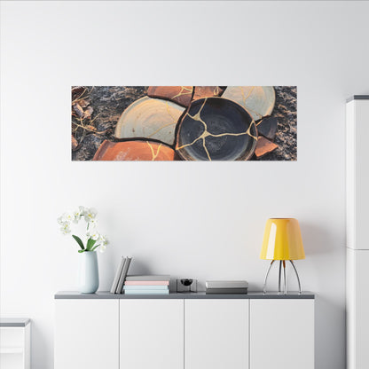 Winter Broken Pottery Gold Vein Canvas Art | Beautiful Decor