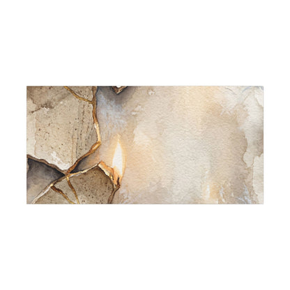 Broken Pottery Winter Canvas Art | Japandi Warm Design