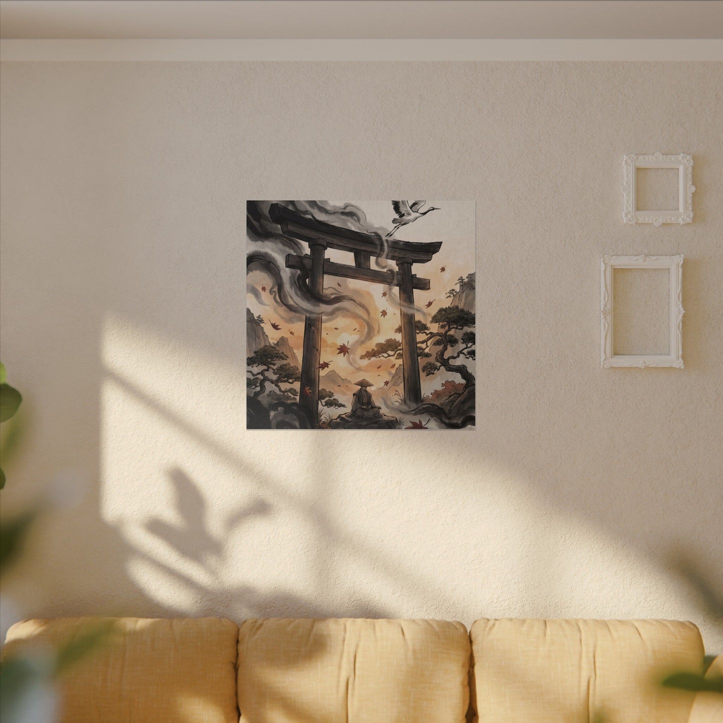 Torii Gate Ukiyo E Inspired Canvas Art | Serene Zen Art