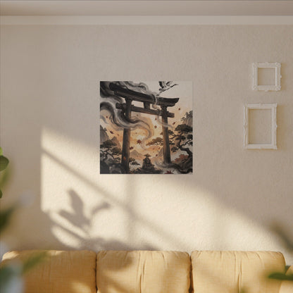 Torii Gate Ukiyo E Inspired Canvas Art | Serene Zen Art