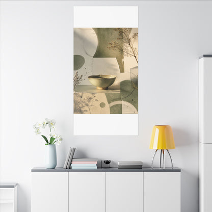 Warm Ceramic Bowl Canvas Art - Minimal Line Japandi