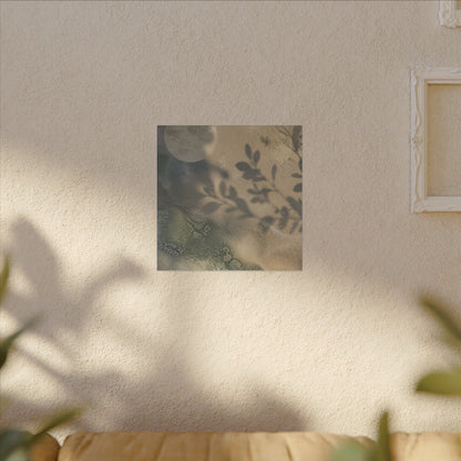 Japandi Shadow Play in Moonlight | Texture Canvas Art